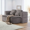 thumbnail image 1 of 75'' 2-in-1 Convertible Sleeper Sofa Bed with Chenille Fabric & High-Density Foam, Foldable Lounge for Living Room & Bedroom, Quick Setup & Detachable Blanket, 1 of 9