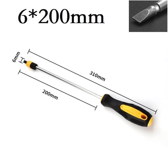 75-200mm Alloy Steel Magnetic lengthen Slotted Cross Screwdriver Rubber Handle