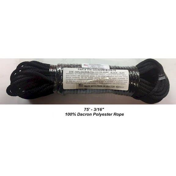 75' - 3/16" Ham Radio Antenna Support Rope - First Quality Polester Rope for, DIPOLE, Long Wire and other Antennas