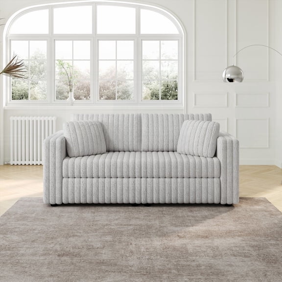75.6" Soft Modular Sofa - High Comfort & Multi-Function | Light Gray