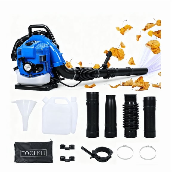 75.6CC Gas Backpack Leaf Blower 4-Cycle Enginee 900 CFM 210 MPH Ergonomic Harness System Low Vibration and Cruise Control Powerful Gas Blowers for Lawn Yard Care-Gifts for Dad