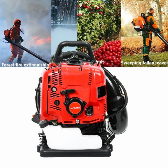 75.6CC Gas Leaf Blower, 5HP Backpack Blower with 900CFM Air Volume and 210MPH Wind Speed, Powerful 2 Cycle Engine for Heavy-Duty Lawn, Yard, and Parking Lot Cleanup