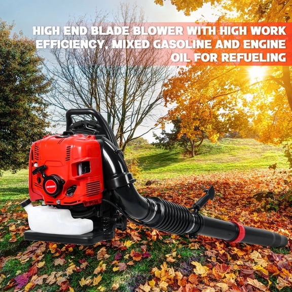 75.6cc 4-Cycle Backpack Leaf Blower, 210 Mph / 900 Cfm, Low Vibration & Fuel Efficient For Lawn Care And Snow Removal