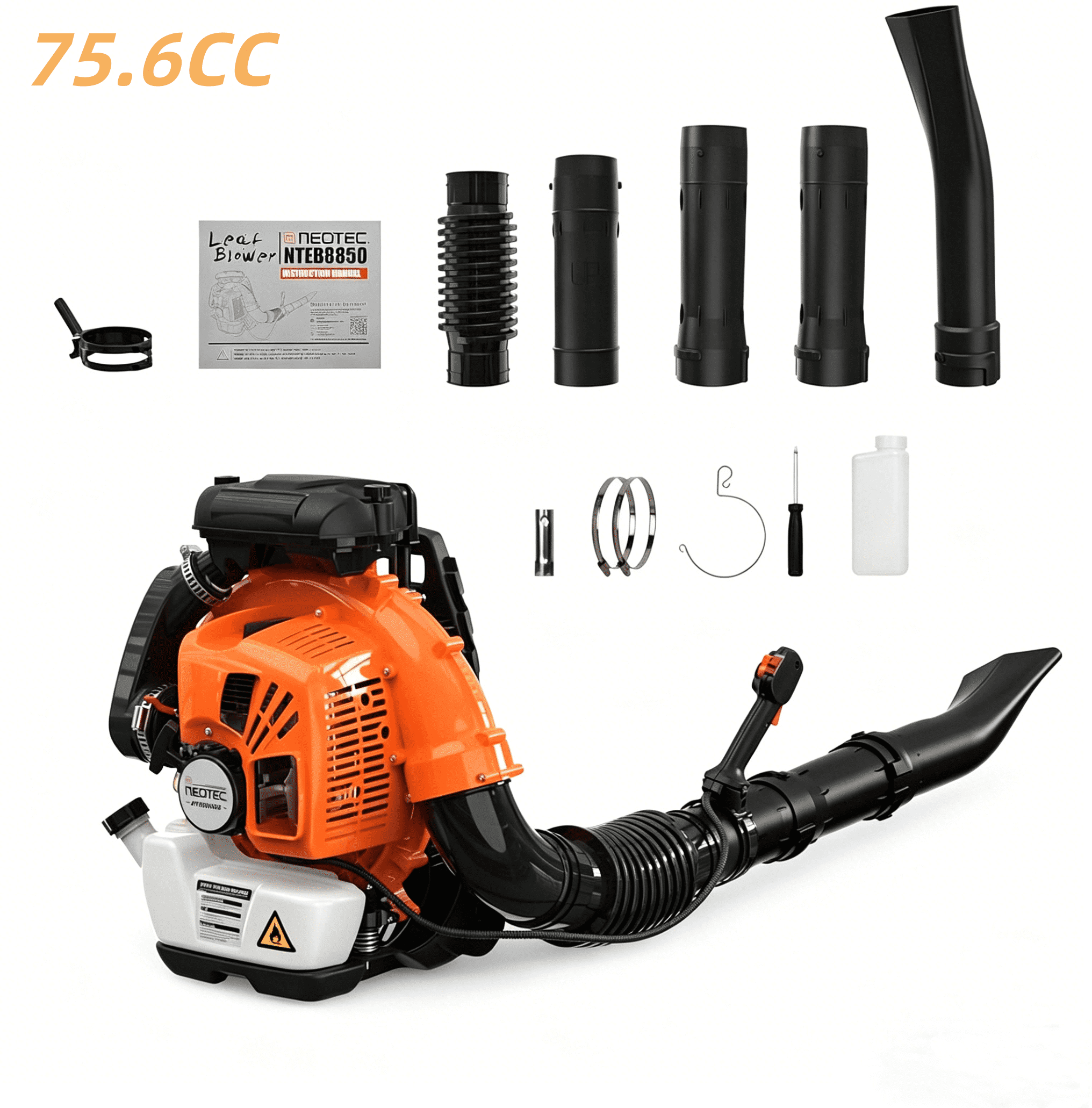 75.6CC Gas Leaf Blower Backpack 847CFM 2-Cycle Ergonomic Harness System -236 MPH Low Vibration -Cruise Control Powerful Gas Blowers for Lawn Yard Care