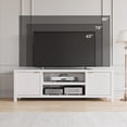 thumbnail image 1 of 75-80 Inch Fluted TV Stand, Natural Oak Entertainment Center with Adjustable Shelves & 2-Tier Storage, Modern Media Console Cabinet with Fluted Doors, Gold Handles, Cable Management, for Living Room,, 1 of 6