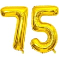 thumbnail image 1 of 75 Balloon Numbers 40 Inch Gold Jumbo Number 57 Foil Mylar Balloons 75th Birthday Decorations for Men Women 75 Years Old Anniversary Party Events Supplies, 1 of 4