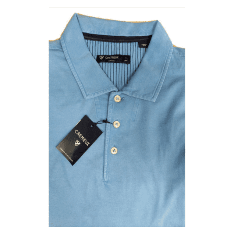 Cremieux Men s Short Sleeve Polo Shirt Solid Cotton Periwinkle Size XXL