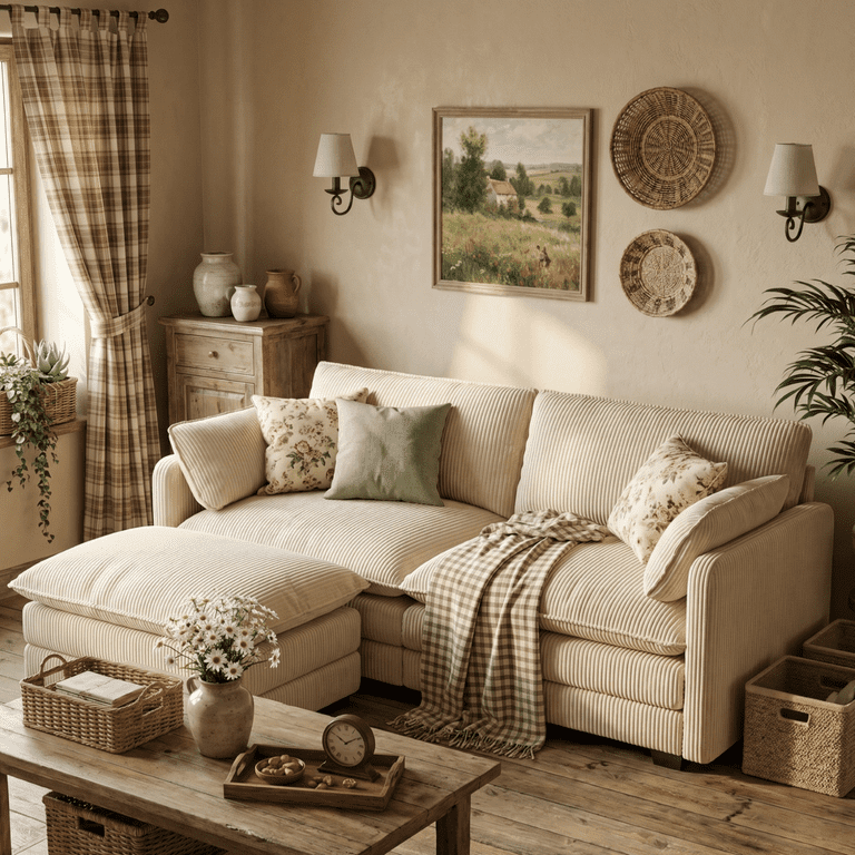 70'' Cloud Loveseat with Ottoman for Small Space, Noelse Comfy Small Sofas and Couches with Deep Seat and Pillows for Living Room and Bedroom, Corduroy Fabric, Beige