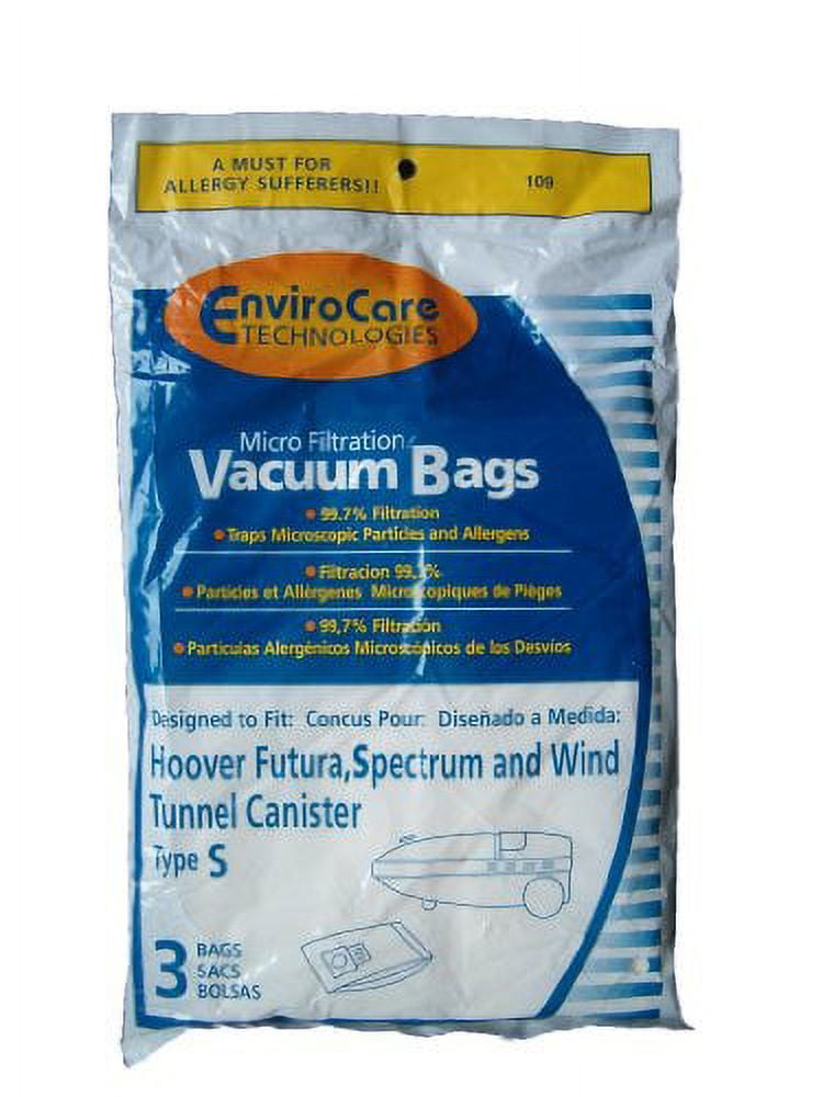 75 Compatible with Hoover Windtunnel Allergy Vacuum Type S Bags, Futura, Spectrum, Power Max Vac