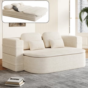 75" Convertible Folding Sofa Bed,Full Size Sleeper Sofa with Blanket,Modern Chenille Fabric Floor & Futon Loveseat Couch,Memory Foam Folding Mattress Sleeper for Living Room
