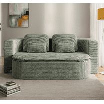 75'' Convertible Floor Folding Couch, 2-in-1 Sleeper Sofa Bed with Memory Foam, Foldable Sofa with 4 Pillows & Blanket for Living Room, Apartment, No Assembly Needed