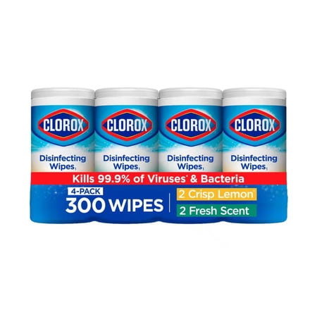 75-Count Crisp Lemon and Fresh Scent Bleach Free Disinfecting Cleaning Wipes (4-Pack)