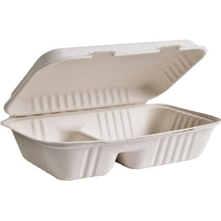2-Compartment Taco Container Compostable Clamshell Eco-Takeout Box