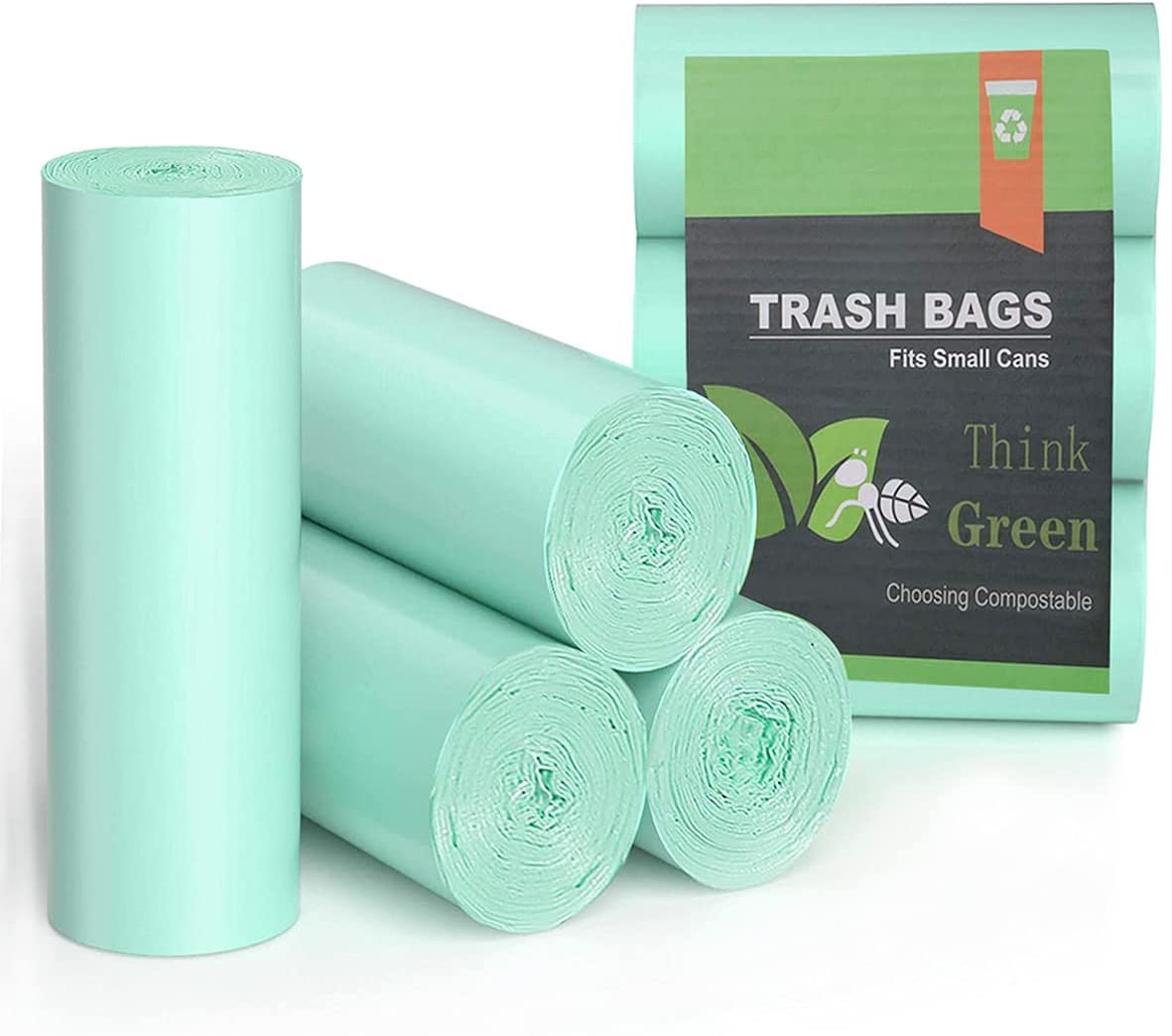 75 Counts AYOTEE Mini Garbage Bags, 1.2 Gallon Small Compostable Trash