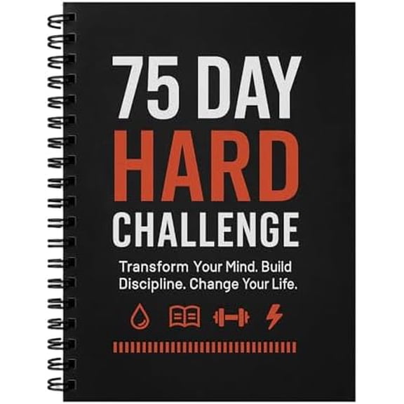 75 Day Hard Challenge Journal for Men or Women with PVC Cover  75 Hard Challenge Book with Daily, Weekly, Monthly Planner & Wellness Trackers  75 Challenge Planner Tracker for Fitness, Habits &