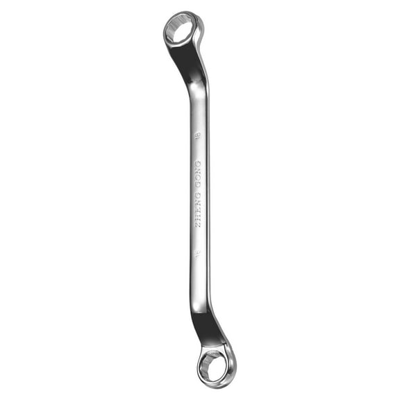 75 Degree Offset Box End Wrench 16mm x 18mm Metric 12 Point Mirror Chrome Plated Alloy Steel Double Box Wrenches Long Industrial Grade Torx Box Wrench Repair Tool