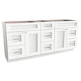 thumbnail image 1 of 75" Double Bathroom Vanity Base only in White, 1 of 7
