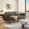75" Faux Leather Sofa Bed, Convertible Futon Sofa Bed with Adjustable