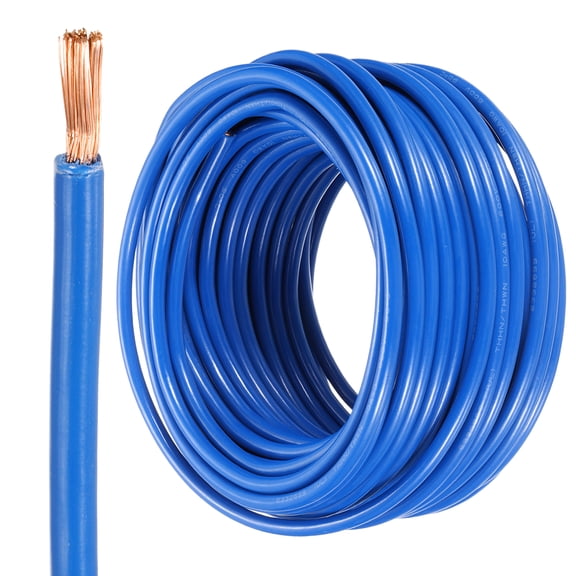 75 Feet Electrical Wire Insulated Stranded Copper 14 AWG Hook Up Wire Cable Residential, Industrial, Grounding,Blue