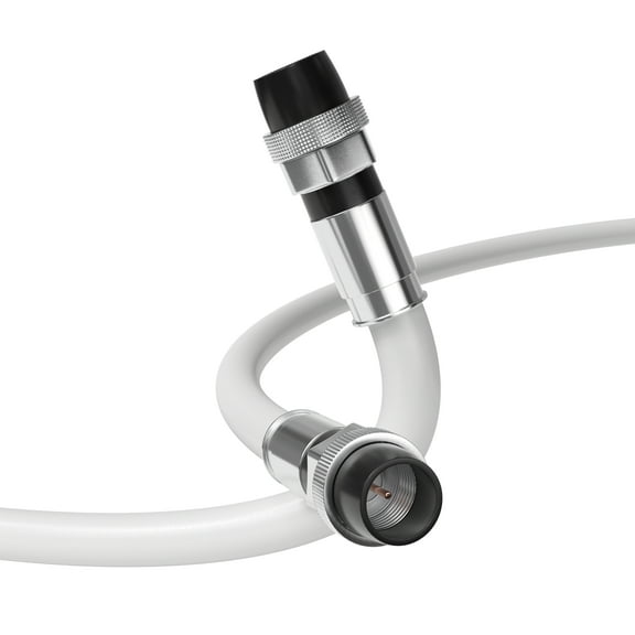 75' Feet, White RG6 Coaxial Cable with rubber booted - Weather Proof Indoor / Outdoor Rated Connectors, F81 / RF, Digital Coax for CATV, Antenna, Internet, Satellite, and more