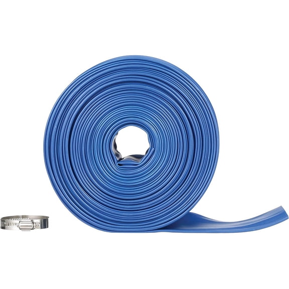 75-Foot Backwash Hose for Pool with Hose Clamp, 2" W x 75' L