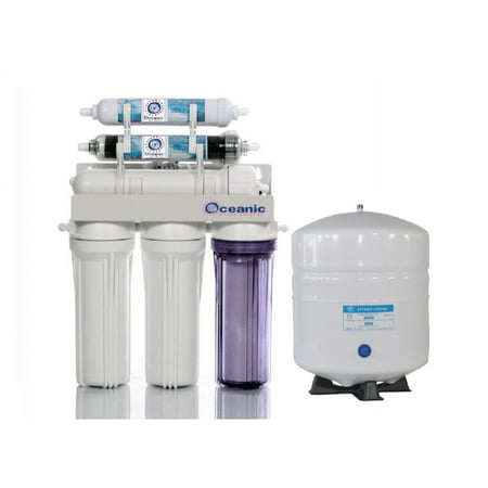 75 GPD - 6 Stage Dual Outlet Use (Drinking & Aquarium Reef/Deionization) Reverse Osmosis Water System (RO/DI) + Tank