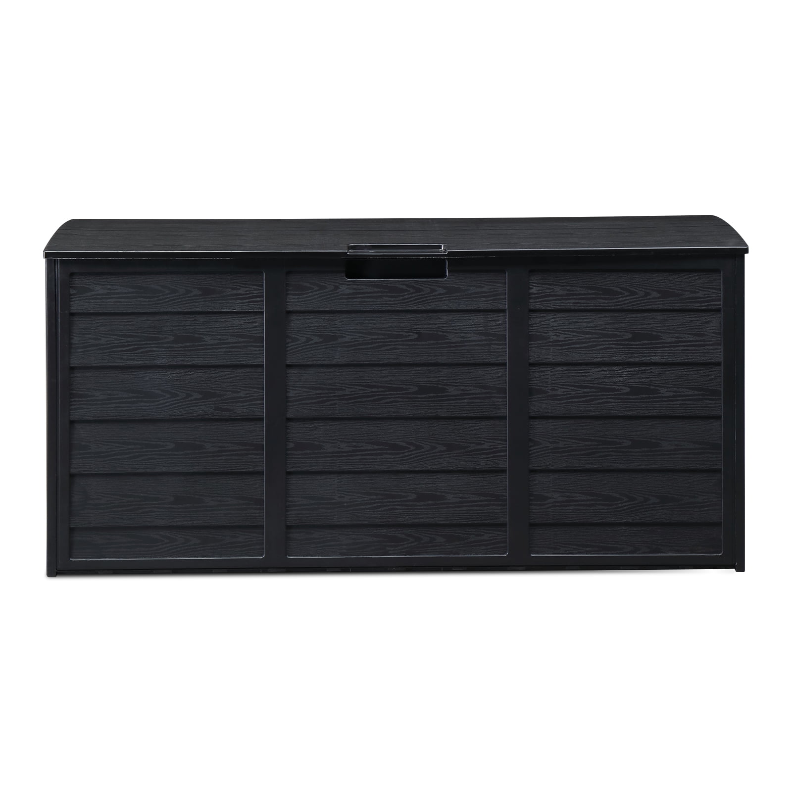 75 Gallon Lockable Outdoor Storage Box for Garden Tools, Cushions & Toys - Durable Plastic Chest Perfect for Patios and Decks - Black