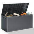 thumbnail image 1 of 90 Gallon Outdoor Storage Box, Multi-function Deck Box for Organization & Storage, And As a Bench, Waterproof Outdoor Storage Container for Patio Cushions, Gardening Tools, Pool Supplies - Gray, 1 of 8