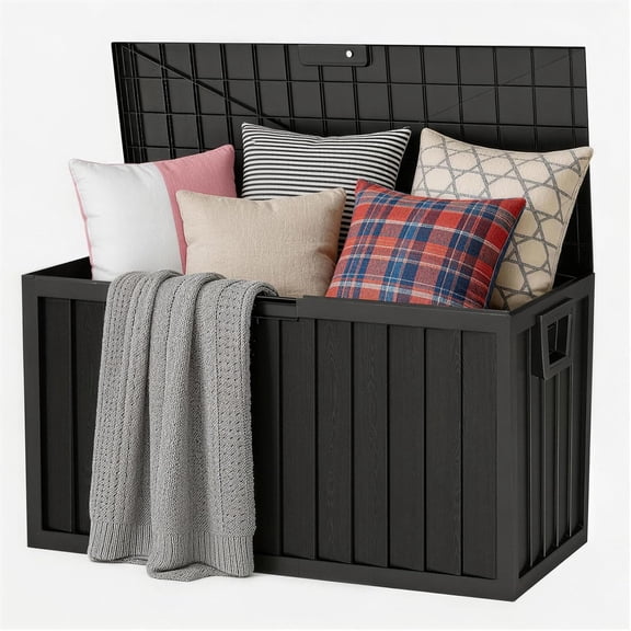 75 Gallon Waterproof Outdoor Storage Box, Resin Deck Box, Delivery Box for Package Delivery