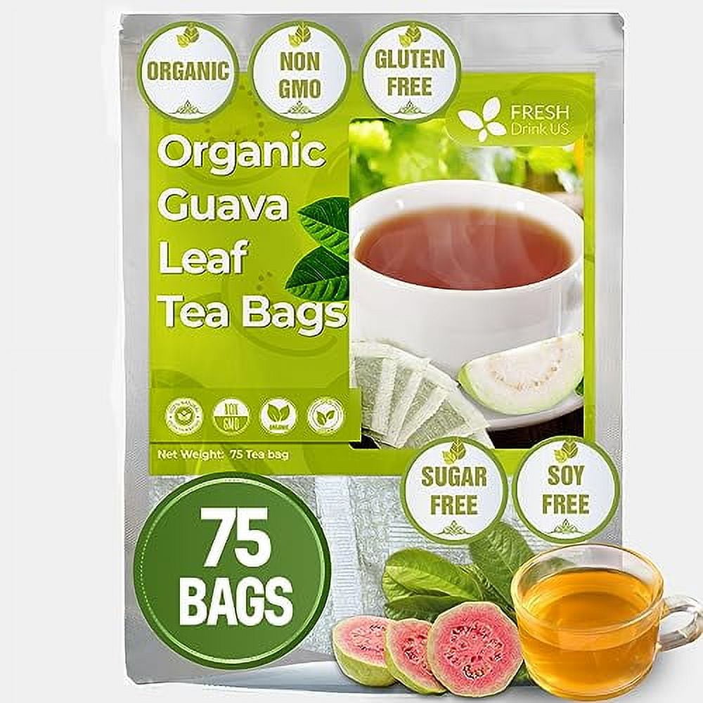 75 Guava Leaf Tea Bags, Pure, Organic, NonGMO, 100 Guava Leaves