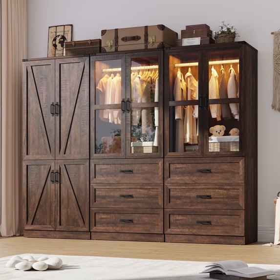 Blotout Farmhouse Armoire Wardrobe, 75