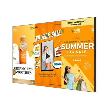 75 Inch 4k UHD 500nits Wall Mount Digital Signage Slim Fit Frameless Commercial Display LCD Monitor Advertising Screen 4-64GB Android 11.0 with HDMI in