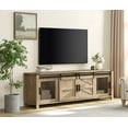 75 Inch Farmhouse TV Stand,Light Oak Entertainment Center Media Storage