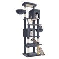 thumbnail image 1 of Hzuaneri Cat Tree, 75" Tall Large Multi‑Level Indoor Cat Tower with Scratching Posts, Baskets & Condos, Dark Grey, 1 of 10