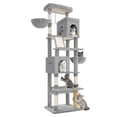 thumbnail image 1 of Hzuaneri Cat Tree, 75" Tall Multi‑Level Indoor Cat Tower with Scratching Posts, Baskets & Condos, Light Grey, 1 of 9