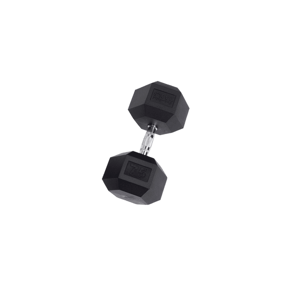 75 Lb. Rubber Hex Dumbbell