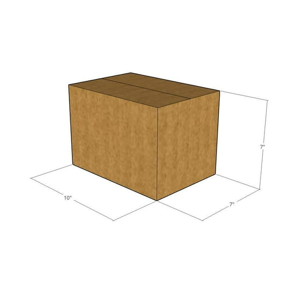 10x7x7 Kraft Brown Corrugated Shipping Boxes, 32 ECT Single-Wall, Qty 75