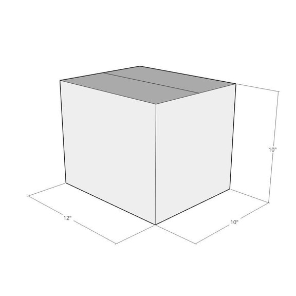 12x10x10 White Corrugated Shipping Boxes, 48 ECT Double-Wall, Qty 75