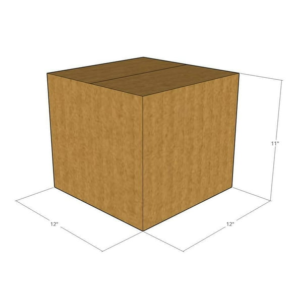 12x12x11 Kraft Brown Corrugated Shipping Boxes, 32 ECT Single-Wall, Qty 75