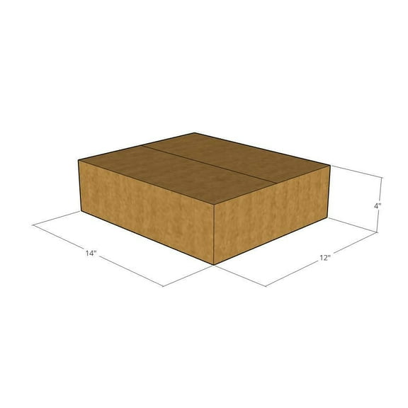 14x12x4 Kraft Brown Corrugated Shipping Boxes, 32 ECT Single-Wall, Qty 75