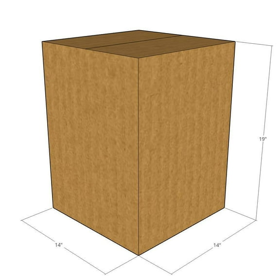 14x14x19 Kraft Brown Corrugated Shipping Boxes, 32 ECT Single-Wall, Qty 75