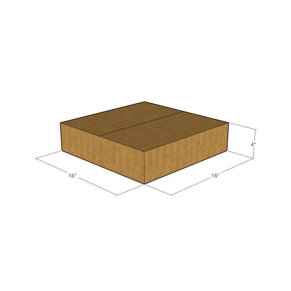 16x16x4 Kraft Brown Corrugated Shipping Boxes, 32 ECT Single-Wall, Qty 75