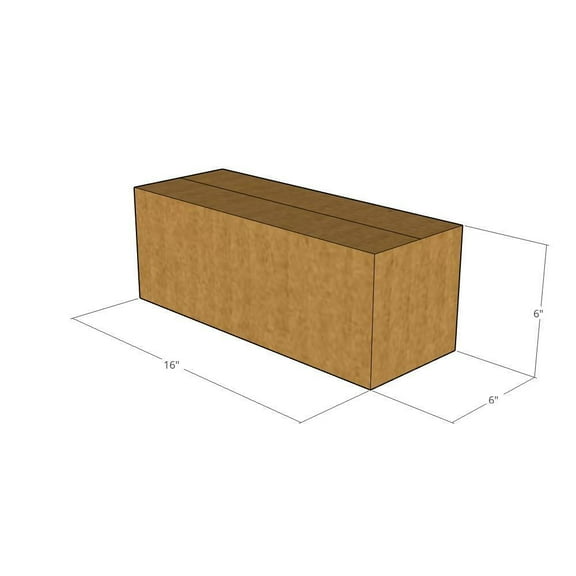 75 - (LxWxH) - 16x6x6 - 32 ECT New Corrugated Boxes