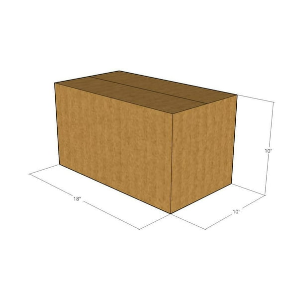 18x10x10 Kraft Brown Corrugated Shipping Boxes, 32 ECT Single-Wall, Qty 75