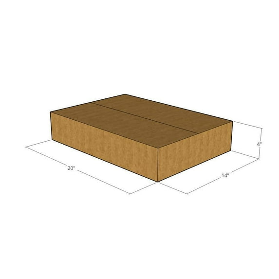20x14x4 Kraft Brown Corrugated Shipping Boxes, 32 ECT Single-Wall, Qty 75