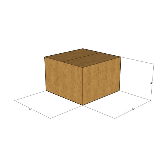 6x4x4 Kraft Brown Corrugated Shipping Boxes Multi-Depth, 32 ECT Single-Wall, Qty 75