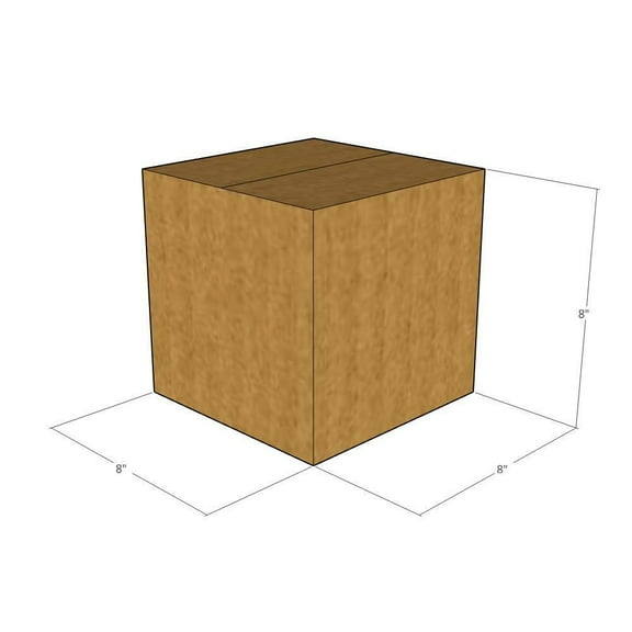 8x8x8 Kraft Brown Corrugated Shipping Boxes Multi-Depth, 48 ECT Double-Wall, Qty 75