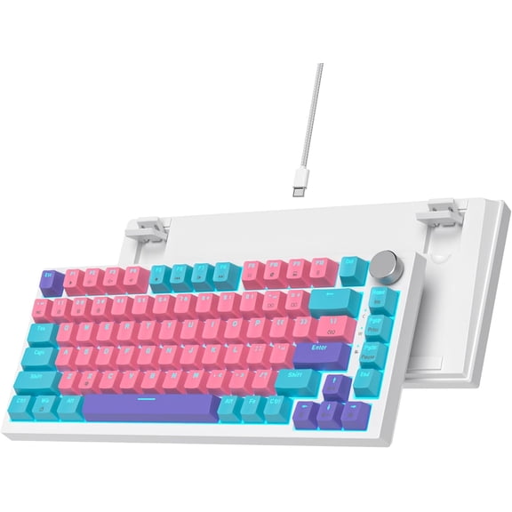 75% Mechanical Gaming Keyboard - Gasket Mount TKL Keyboard, Wired, Custom Hot Swappable, Backlit, for PC & Laptop Gamers