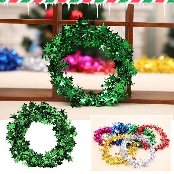 75 Meter Glittering Festive Wire Star Ornament for Holiday Tree and Home Celebration
