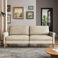 thumbnail image 1 of 75'' Mid-Century Modern Sofa, Comfortable Upholstered Beige Couch, 2/3 Seater with Side Pockets for Living Room, 1 of 7